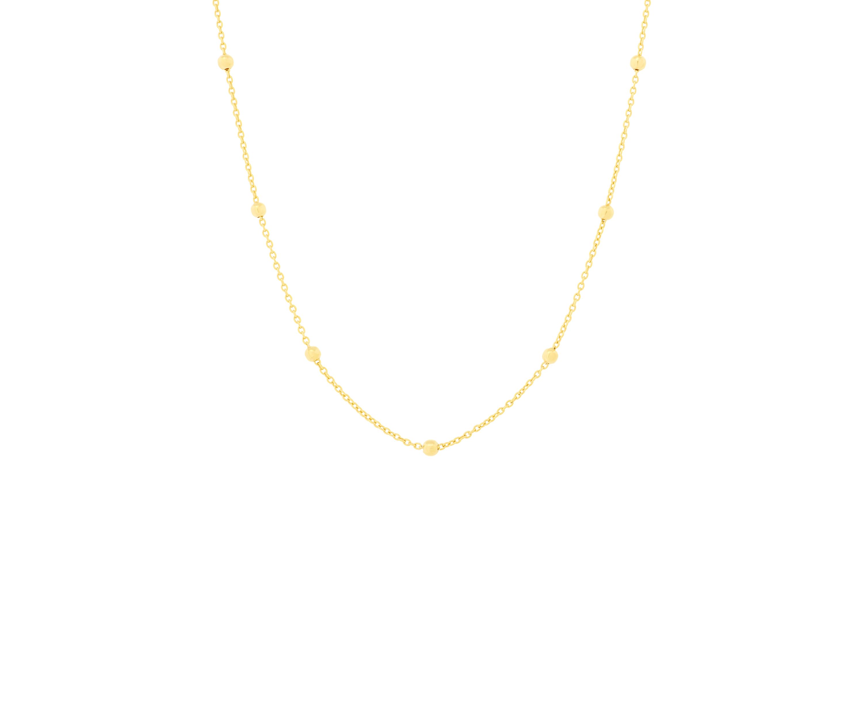 Sterling Silver Beaded Chain Necklace