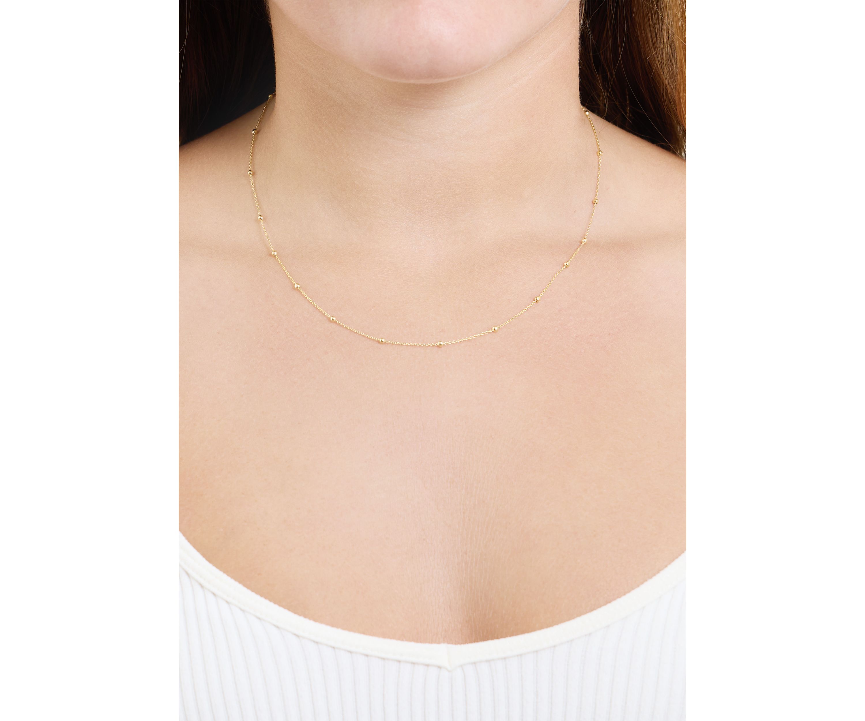 Sterling Silver Beaded Chain Necklace