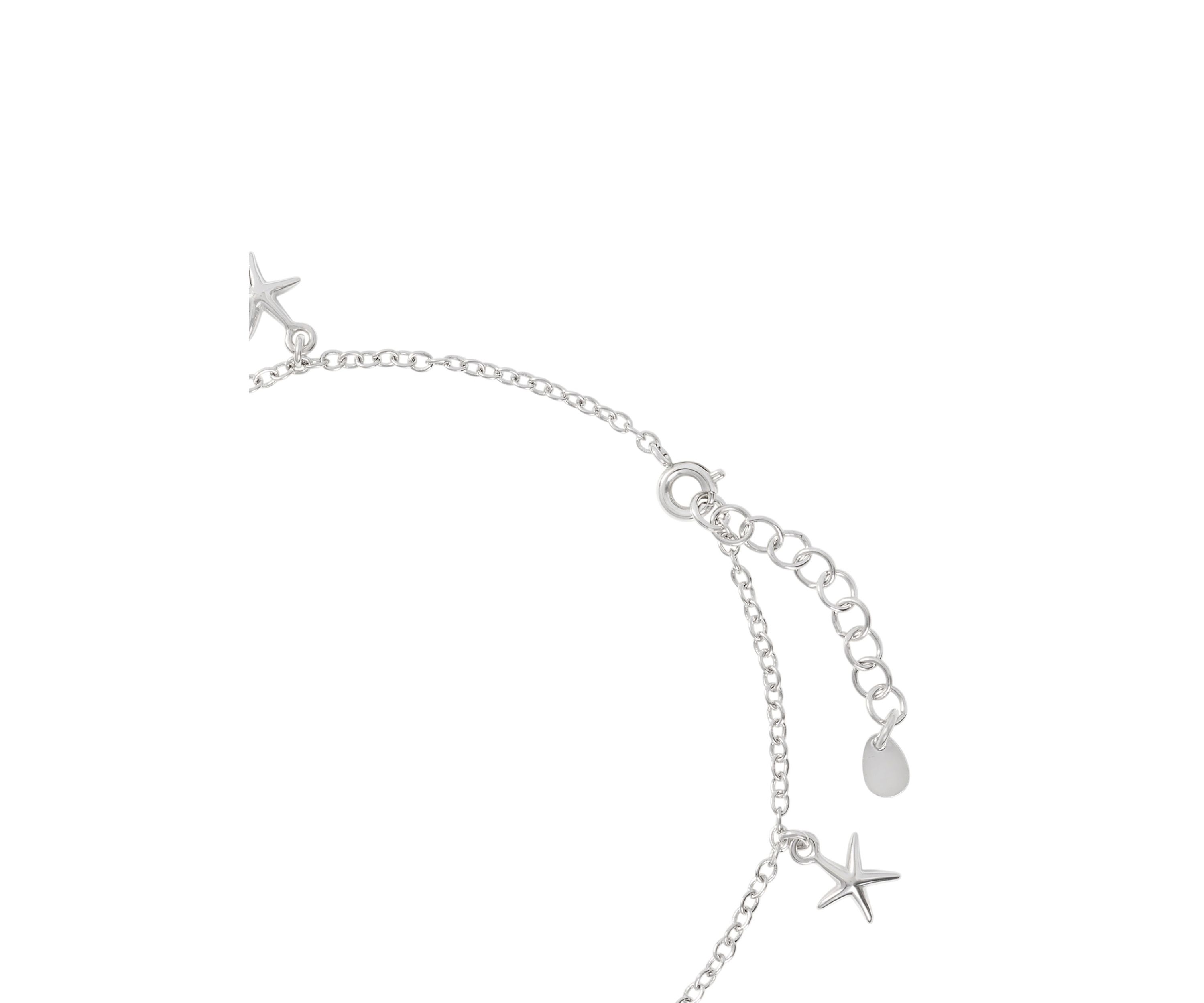Silver Plated Starfish Charm Anklet