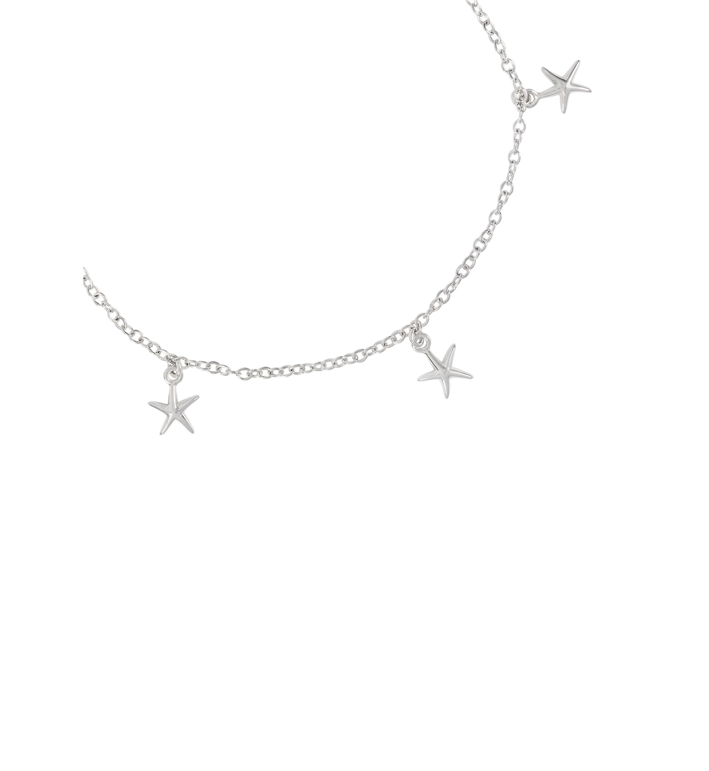 Silver Plated Starfish Charm Anklet
