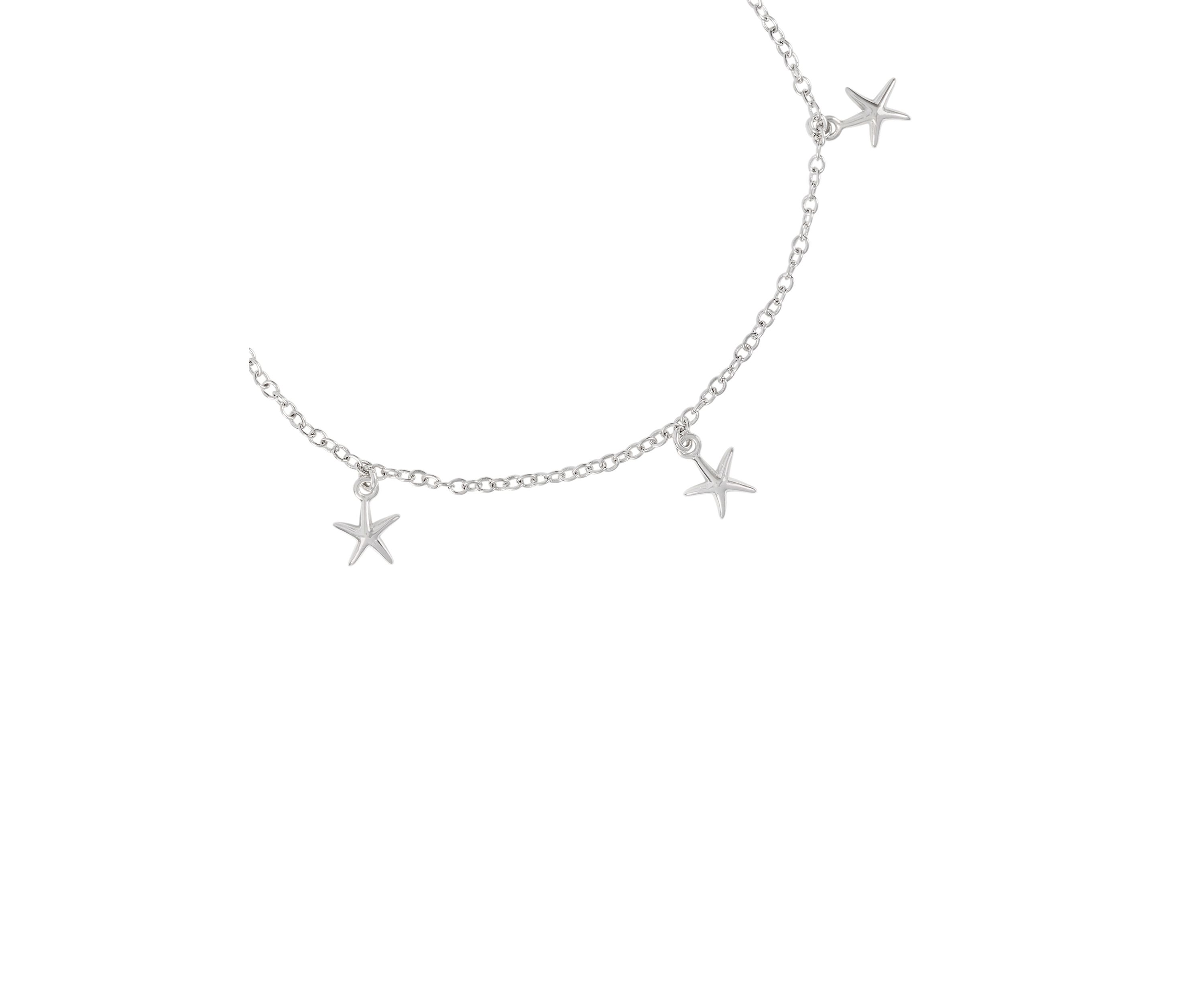 Silver Plated Starfish Charm Anklet