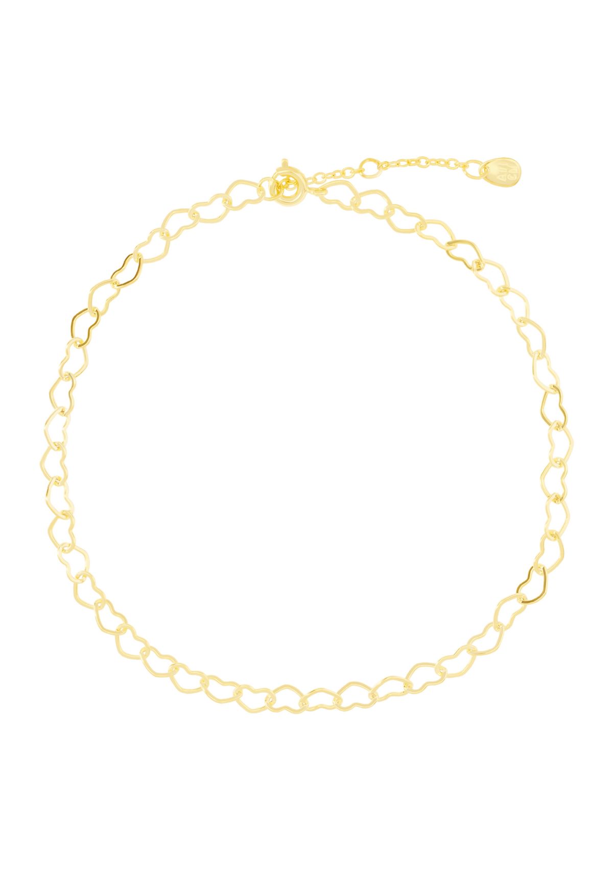 Gold Plated Heart Linked Anklet