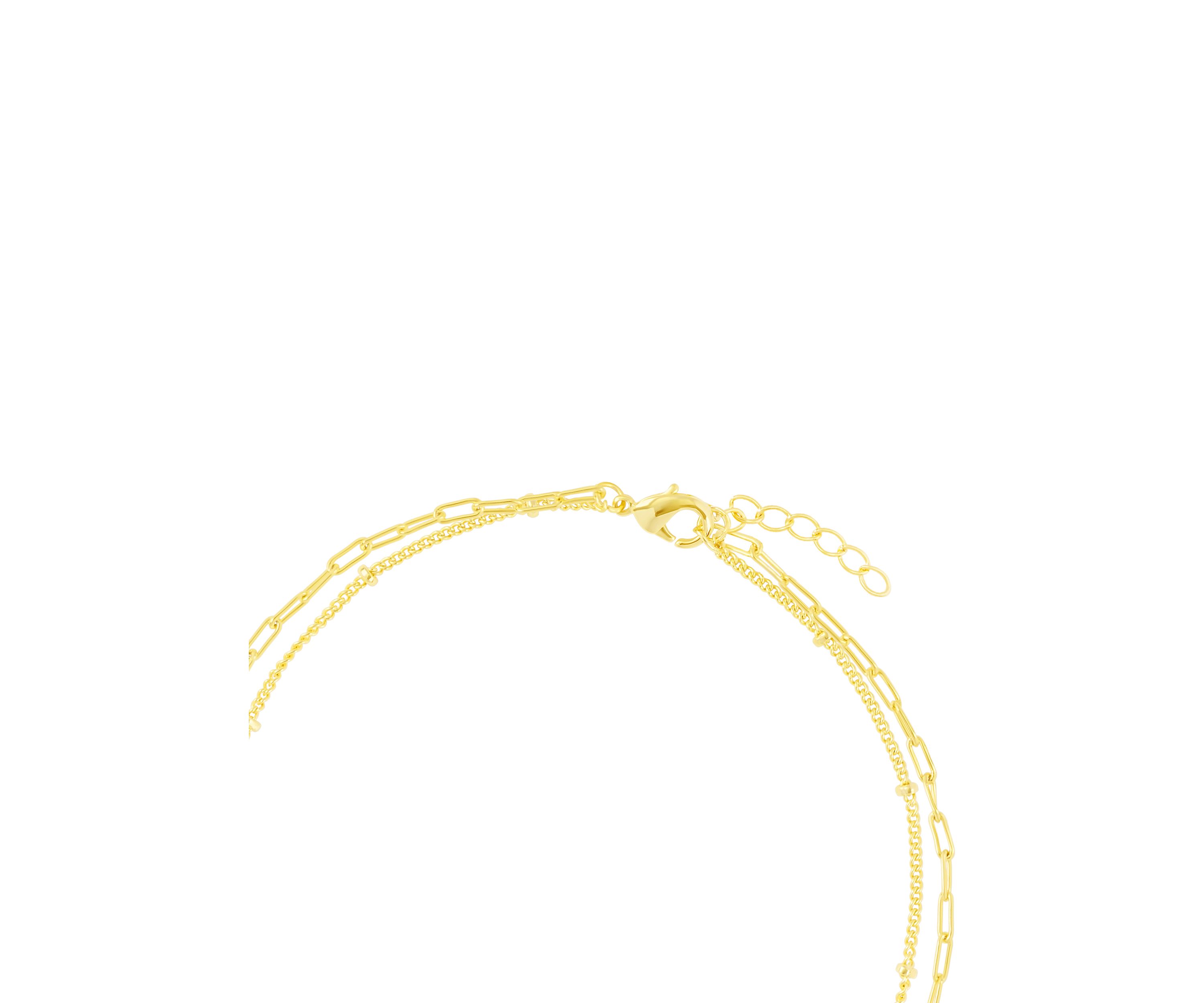 Gold Plated Multi Star Double Chain Anklet