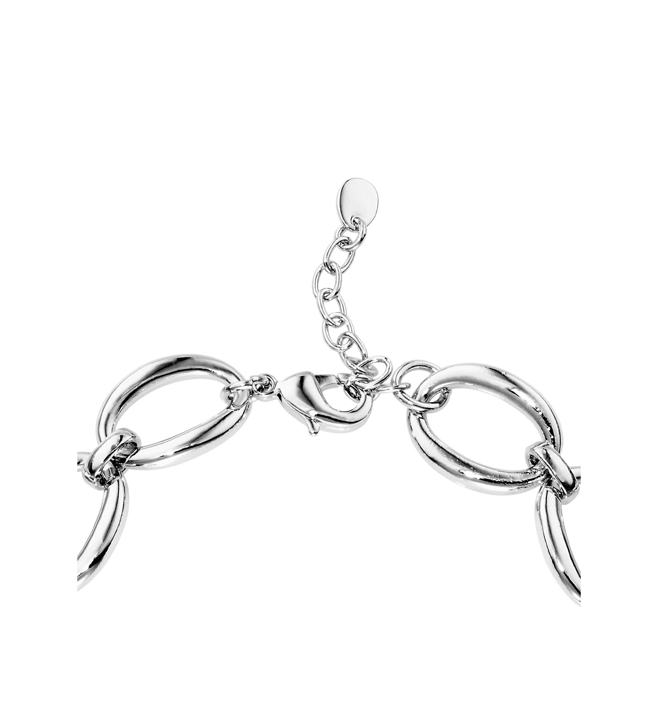Silver Plated Open Oval Link Bracelet