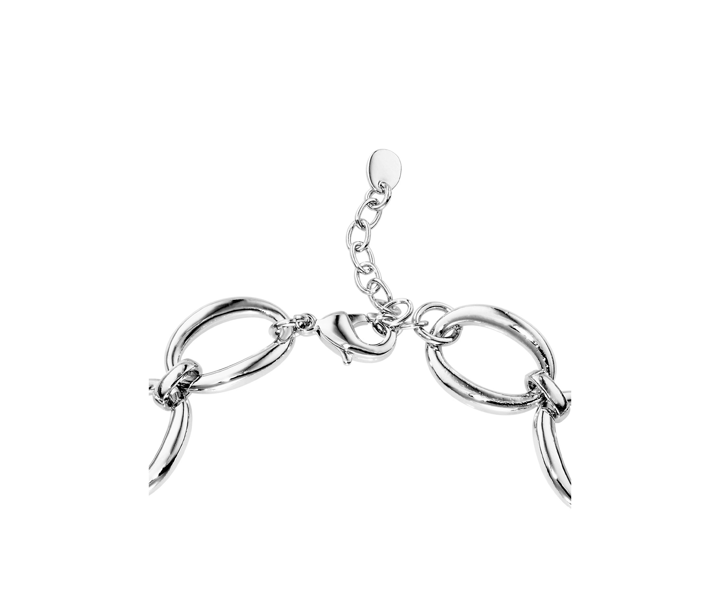 Silver Plated Open Oval Link Bracelet