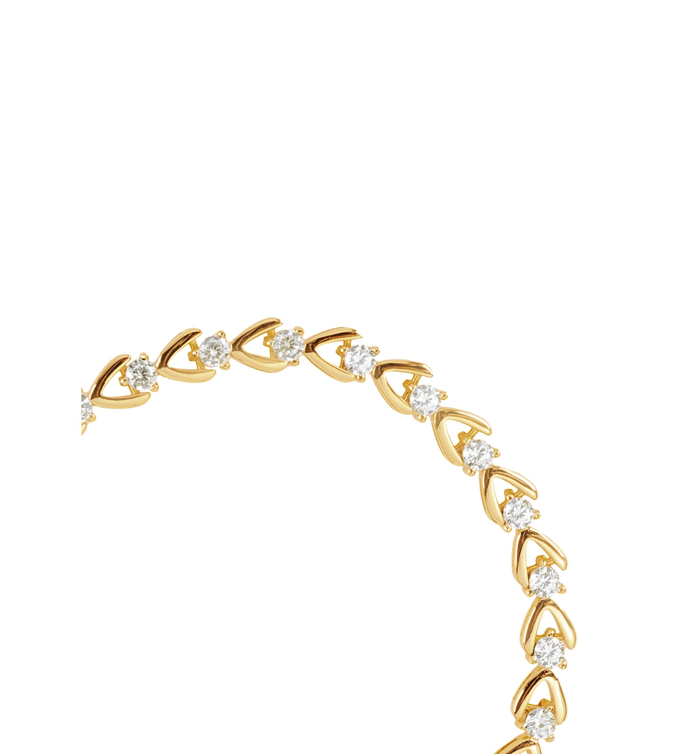 Gold Plated Cubic Zirconia Round Tennis Horseshoe Bracelet