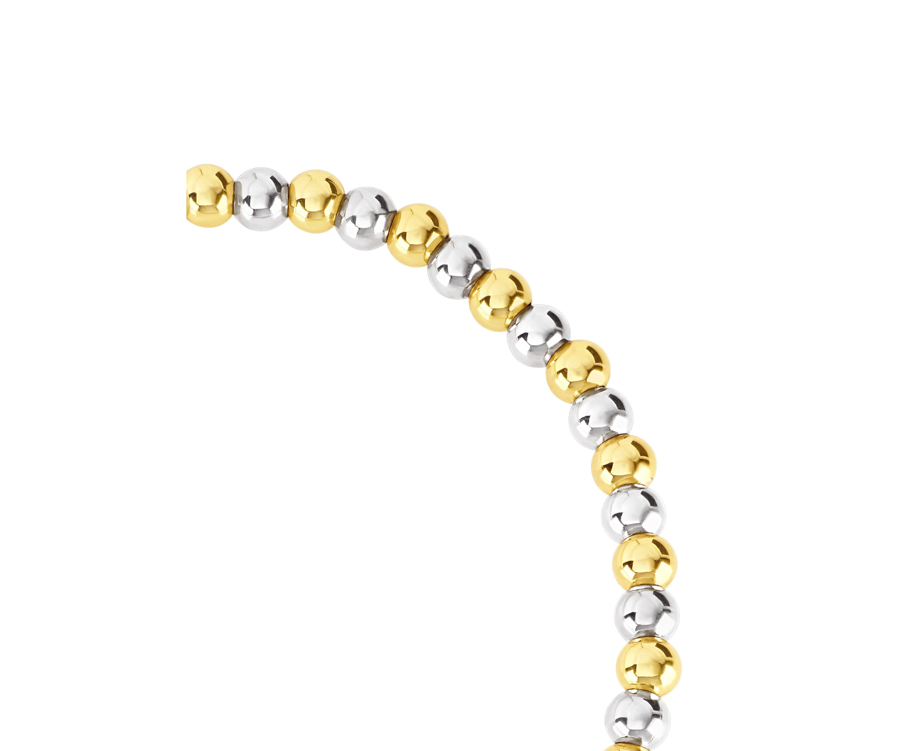Plated Four Millimeter Beaded Stretch Bracelet