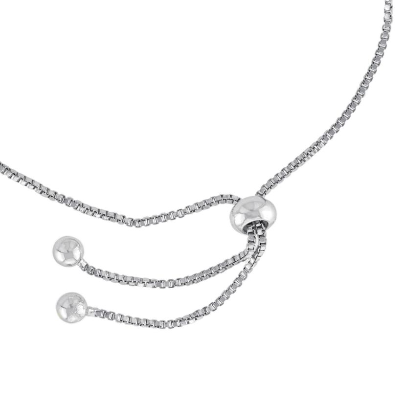 Silver Plated Aqua Glass Guardian Eye Bolo Bracelet