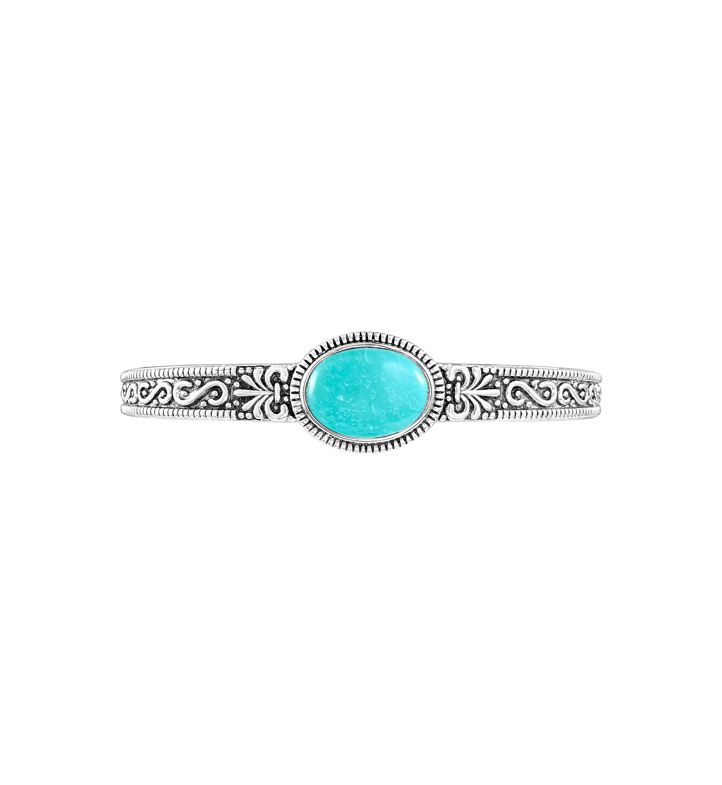 Silver Plated 6" Oval Turquoise Howlite Southwestern Cuff Bracelet
