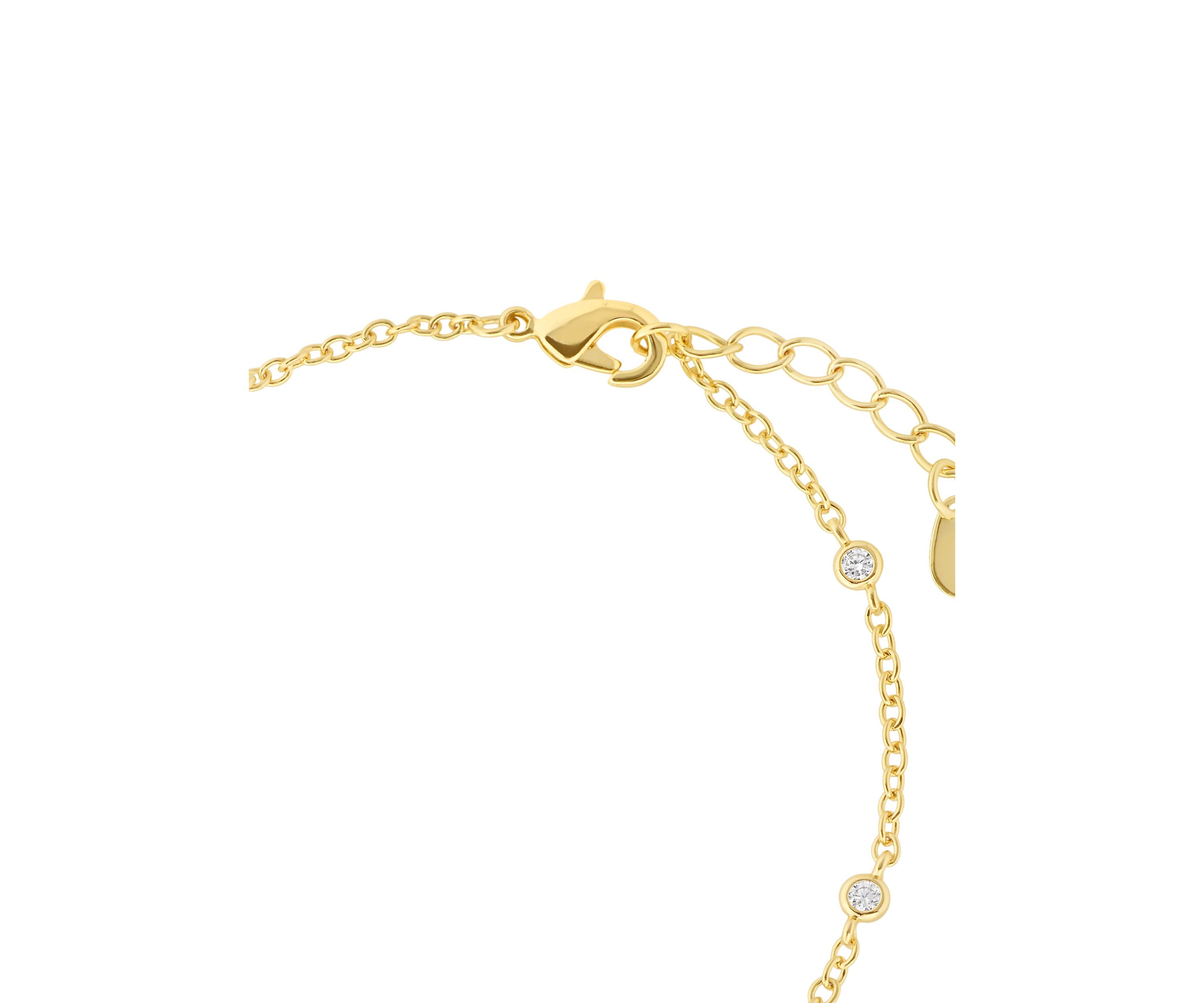 Gold Plated Cubic Zirconia Cross Bracelet
