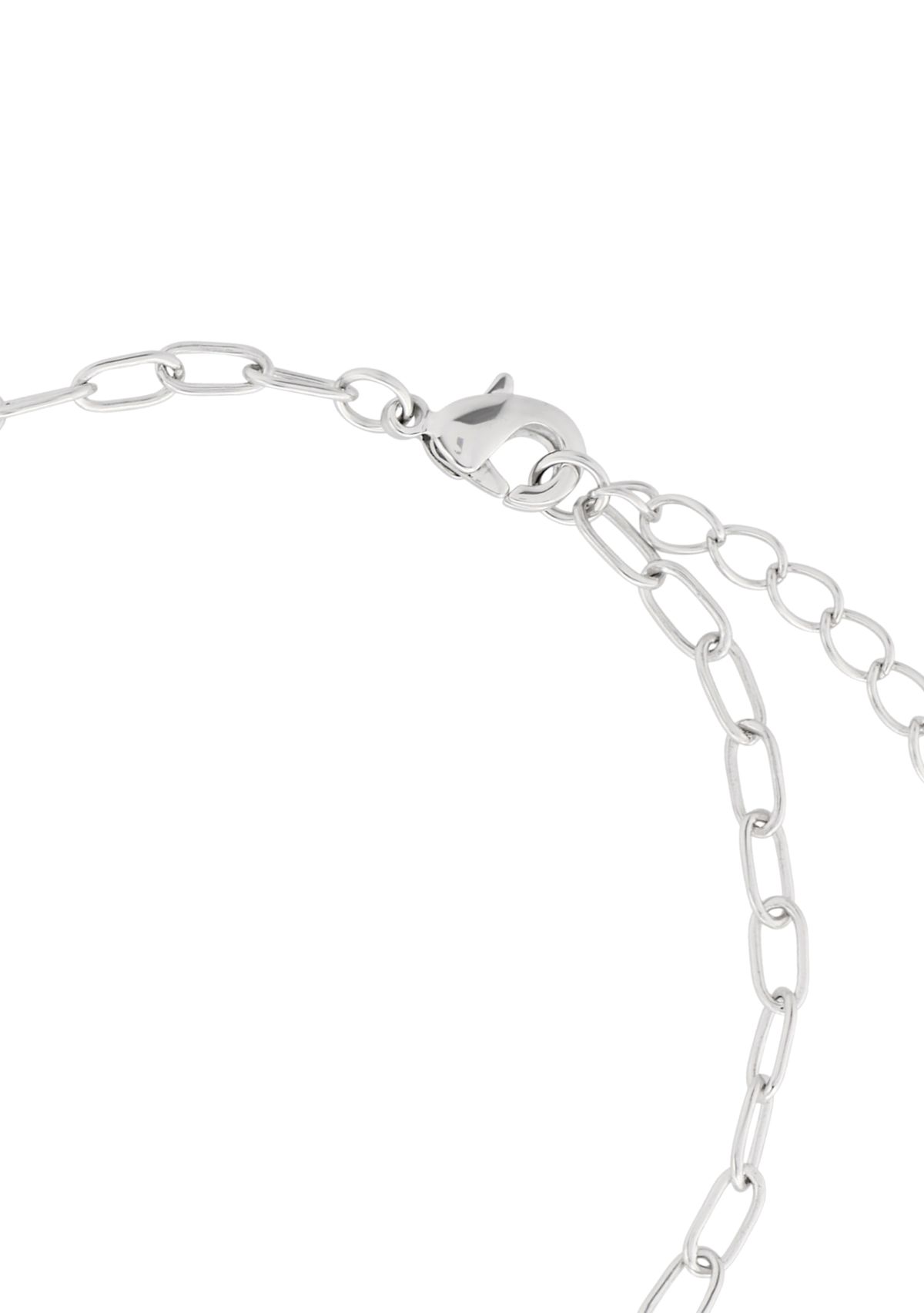 Silver Plated Cubic Zirconia Religious Charm Bracelet