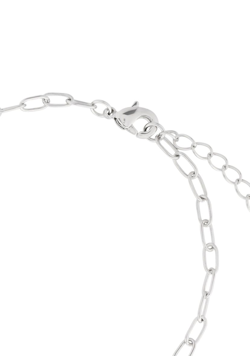 Silver Plated Cubic Zirconia Religious Charm Bracelet