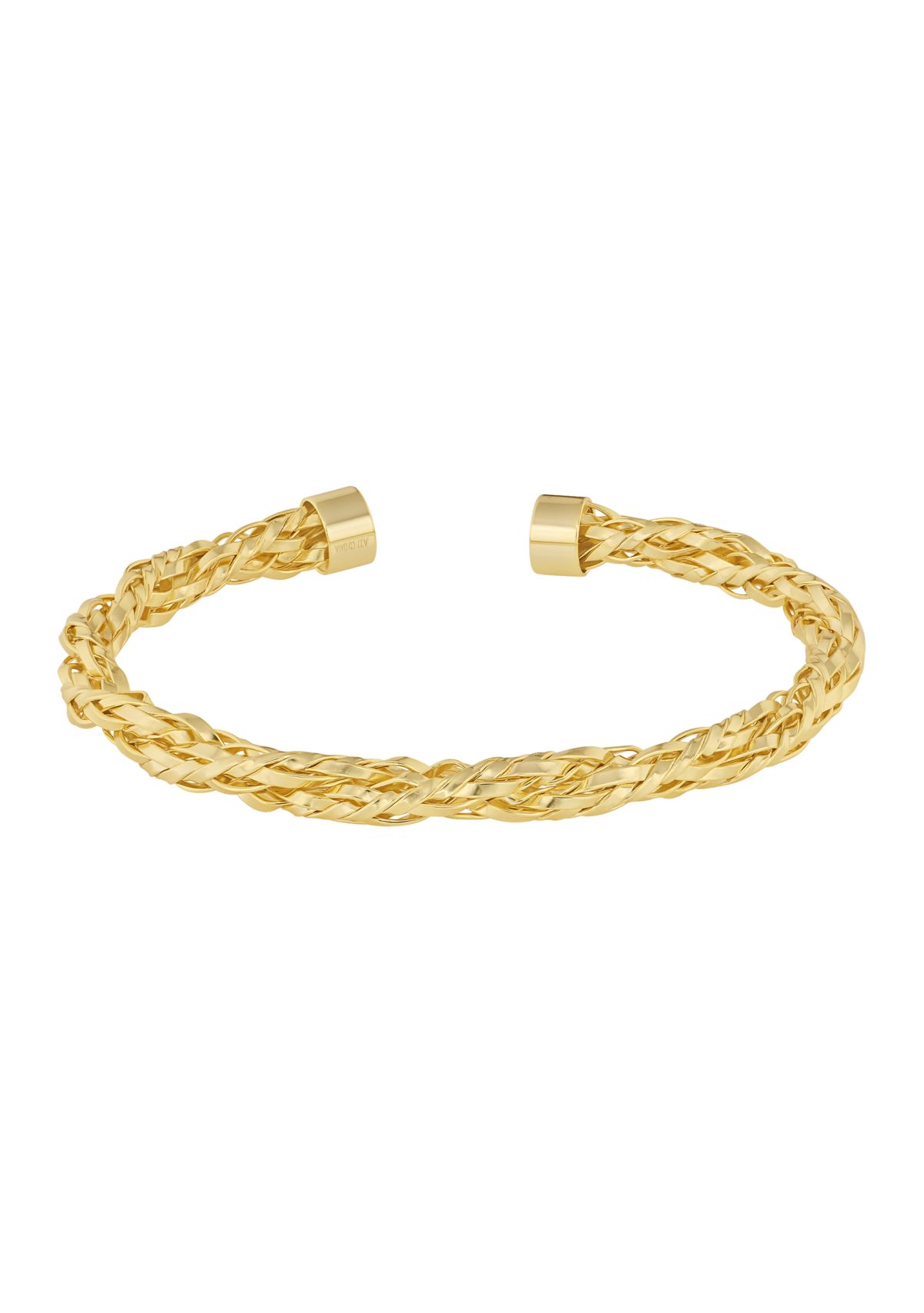 Gold Plated Double Row Twisted Cuff Bracelet