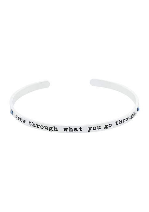 Boxed Fine Silver Plated Bracelet - Grow Through What You Go Through