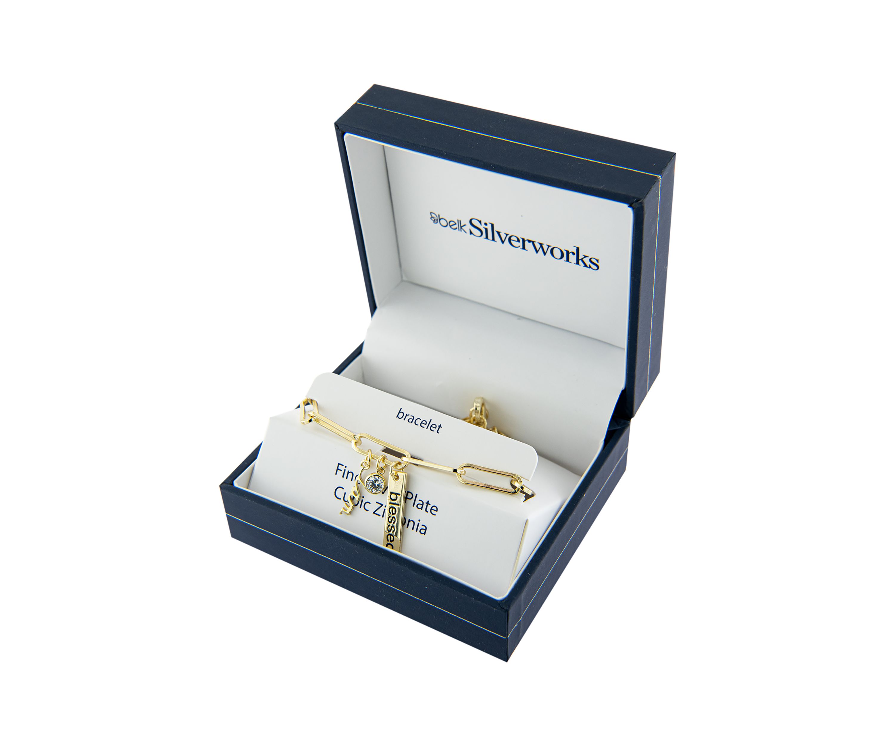 Boxed Gold-Plated Fine Silver I Am Blessed Charm Bracelet 