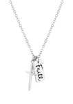Boxed Fine Silver Plated 18 Inch Faith Engraved Cross Pendant Necklace