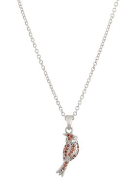 Infinity Silver Boxed Fine Silver Plated Cubic Zirconia Cardinal Pendant Necklace