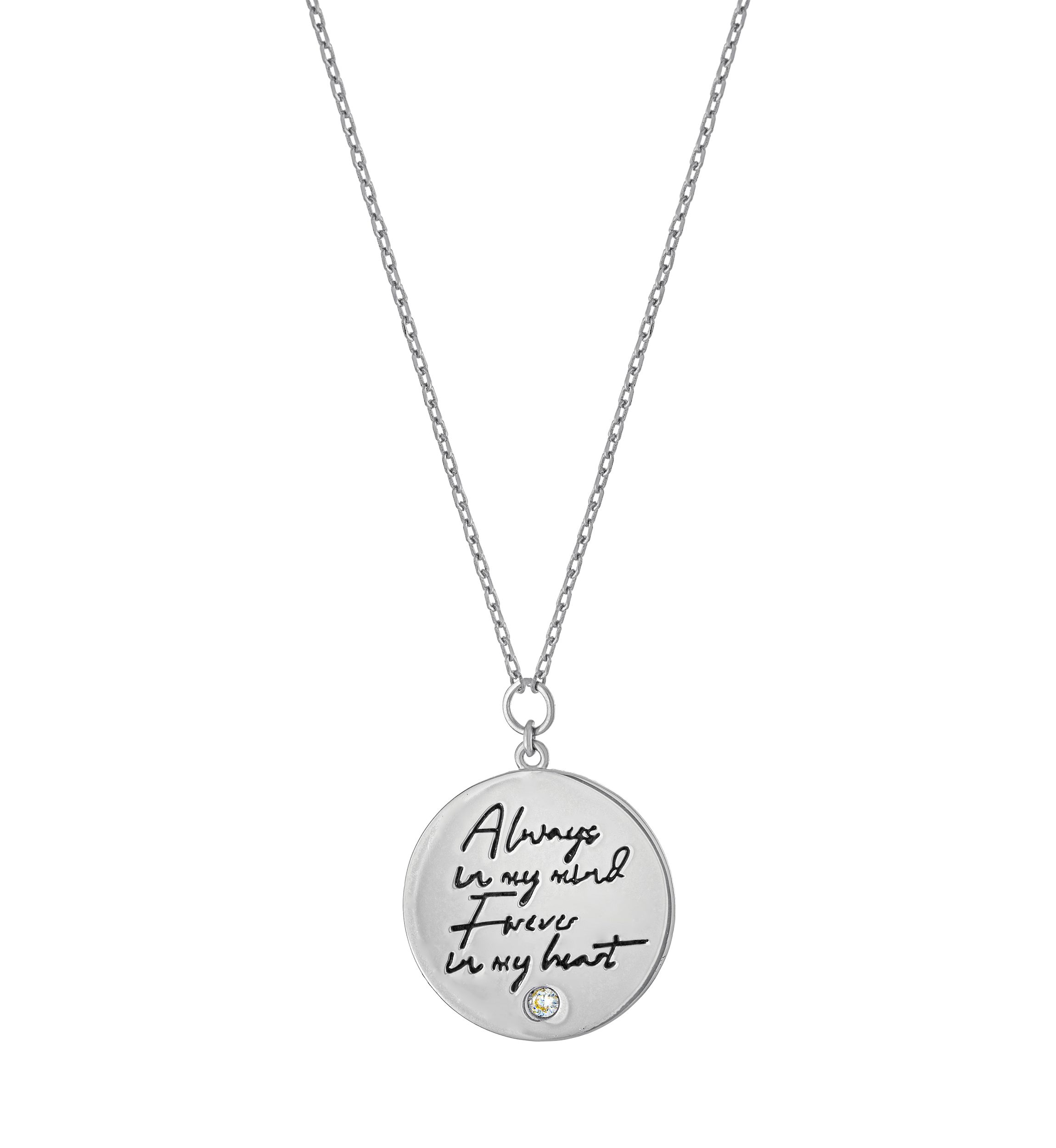 Boxed Silver Plated 16" + 2"  Always In My Mind Pendant Necklace in Silver or Gold