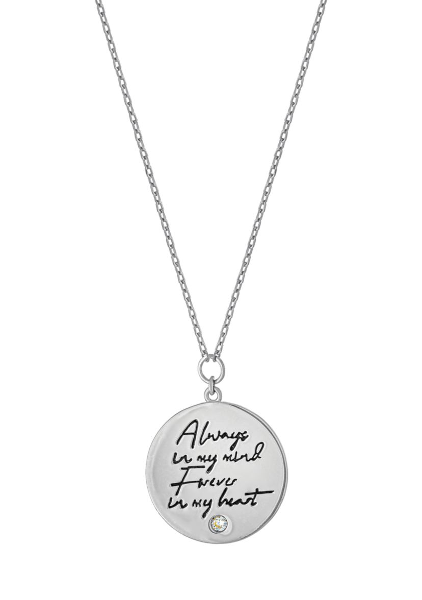 Boxed Silver Plated 16" + 2"  Always In My Mind Pendant Necklace in Silver or Gold