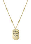Boxed Gold-Plated Strong Beautiful Worthy Dog Tag Pendant Necklace