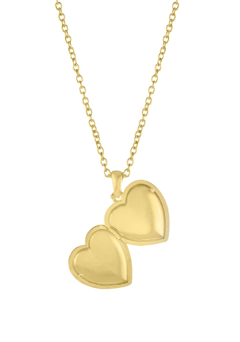 Boxed Gold Over Fine Silver Plated Mama Heart Locket Necklace