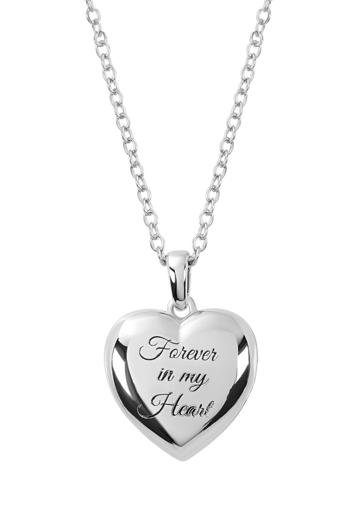 Silver Plated Forever In My Heart Locket Necklace