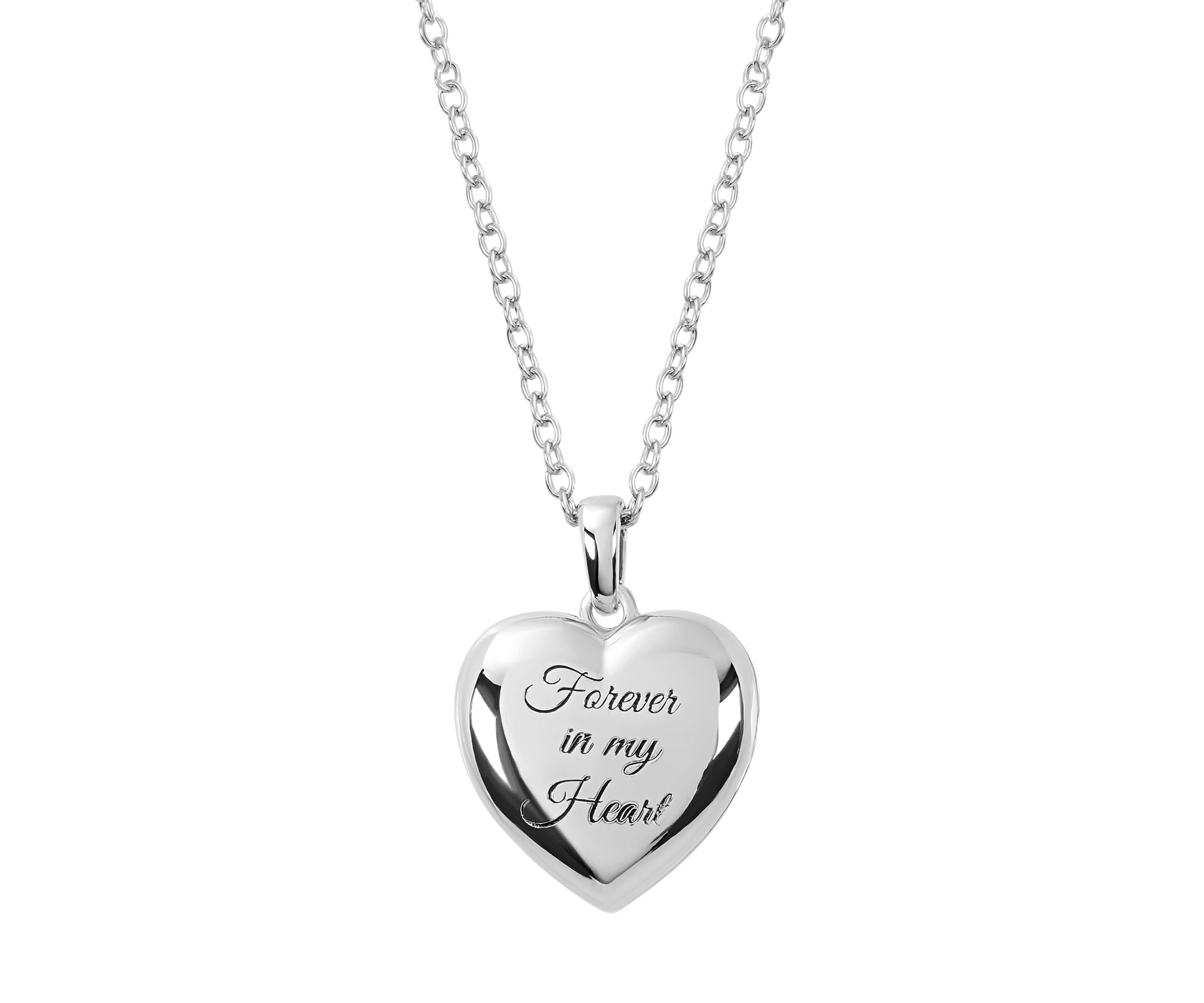 Silver Plated Forever In My Heart Locket Necklace