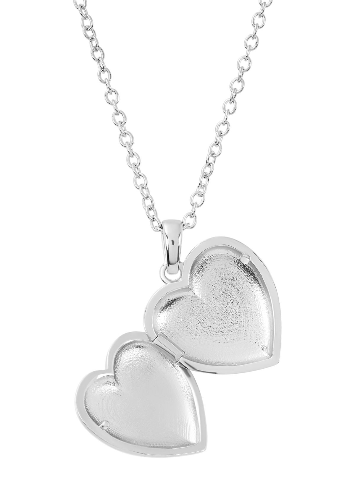 Silver Plated Forever In My Heart Locket Necklace