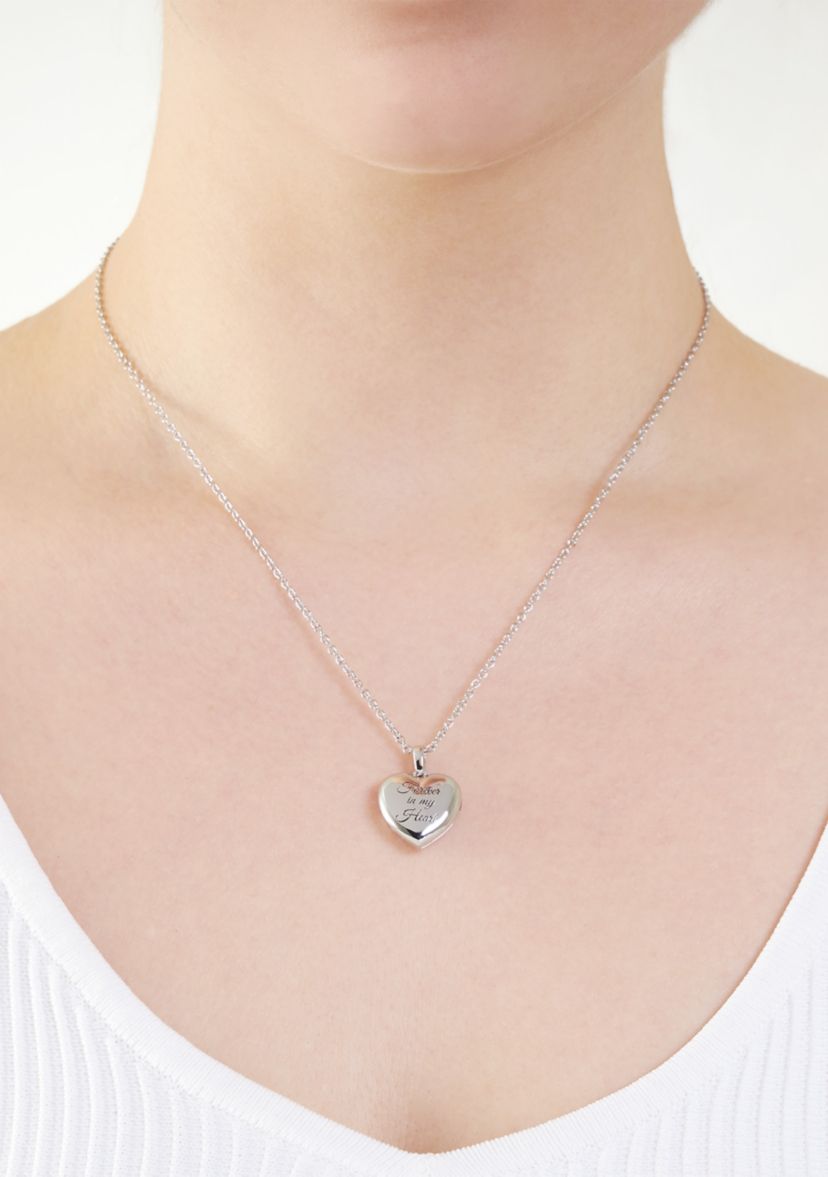Silver Plated Forever In My Heart Locket Necklace