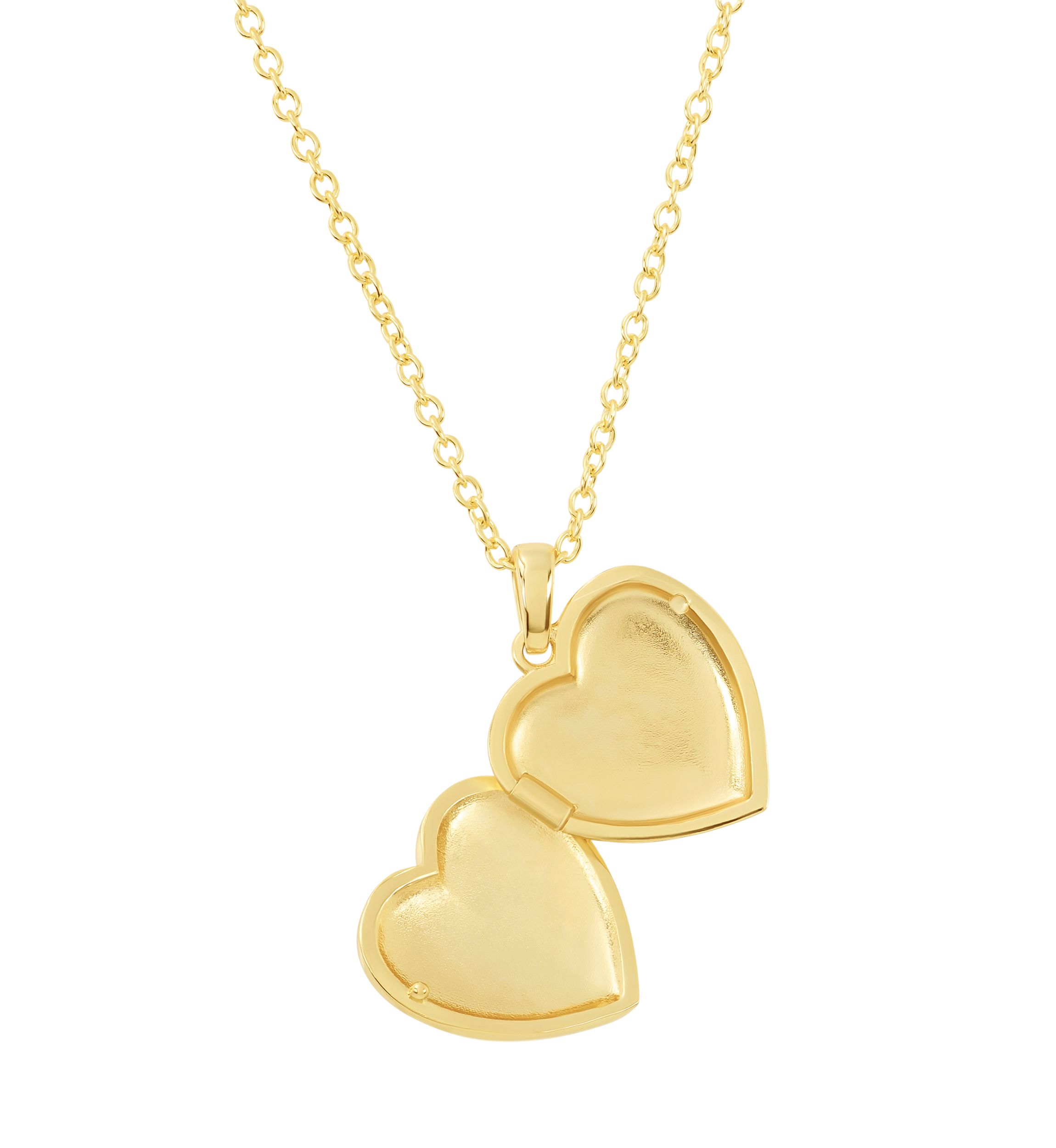 Gold Plated Wavy Groove Heart Locket Necklace