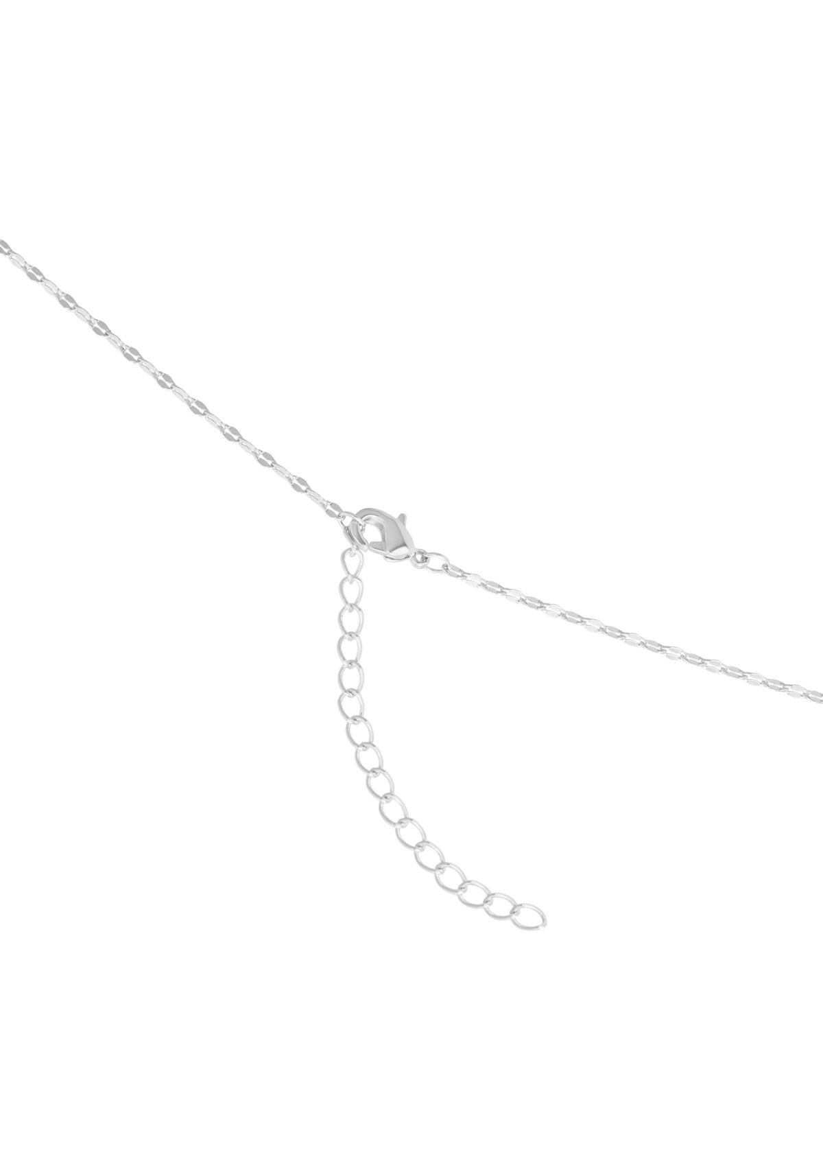 Plated Cubic Zirconia Butterfly Mirror Chain Necklace