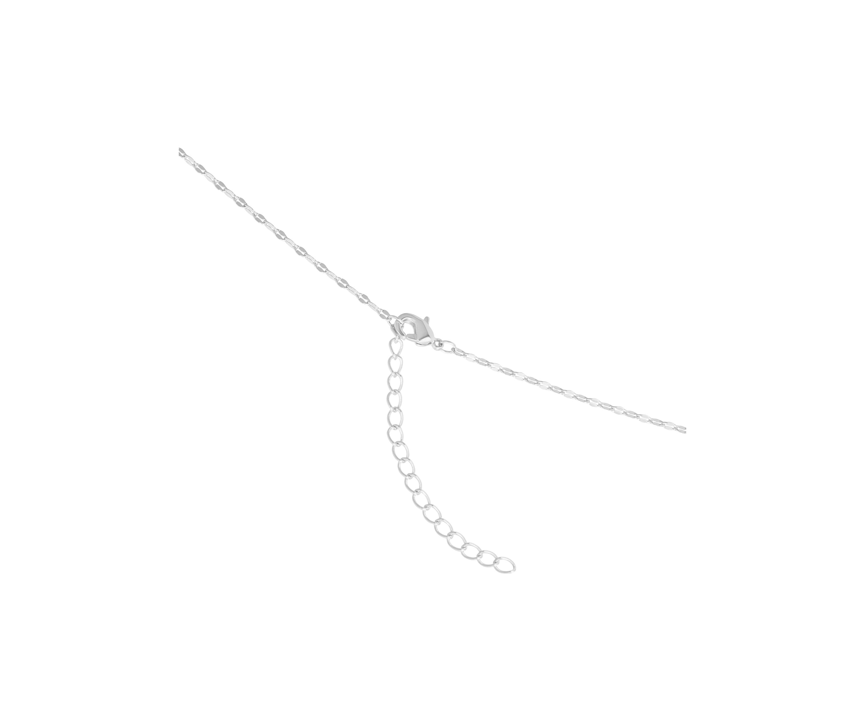 Plated Cubic Zirconia Butterfly Mirror Chain Necklace