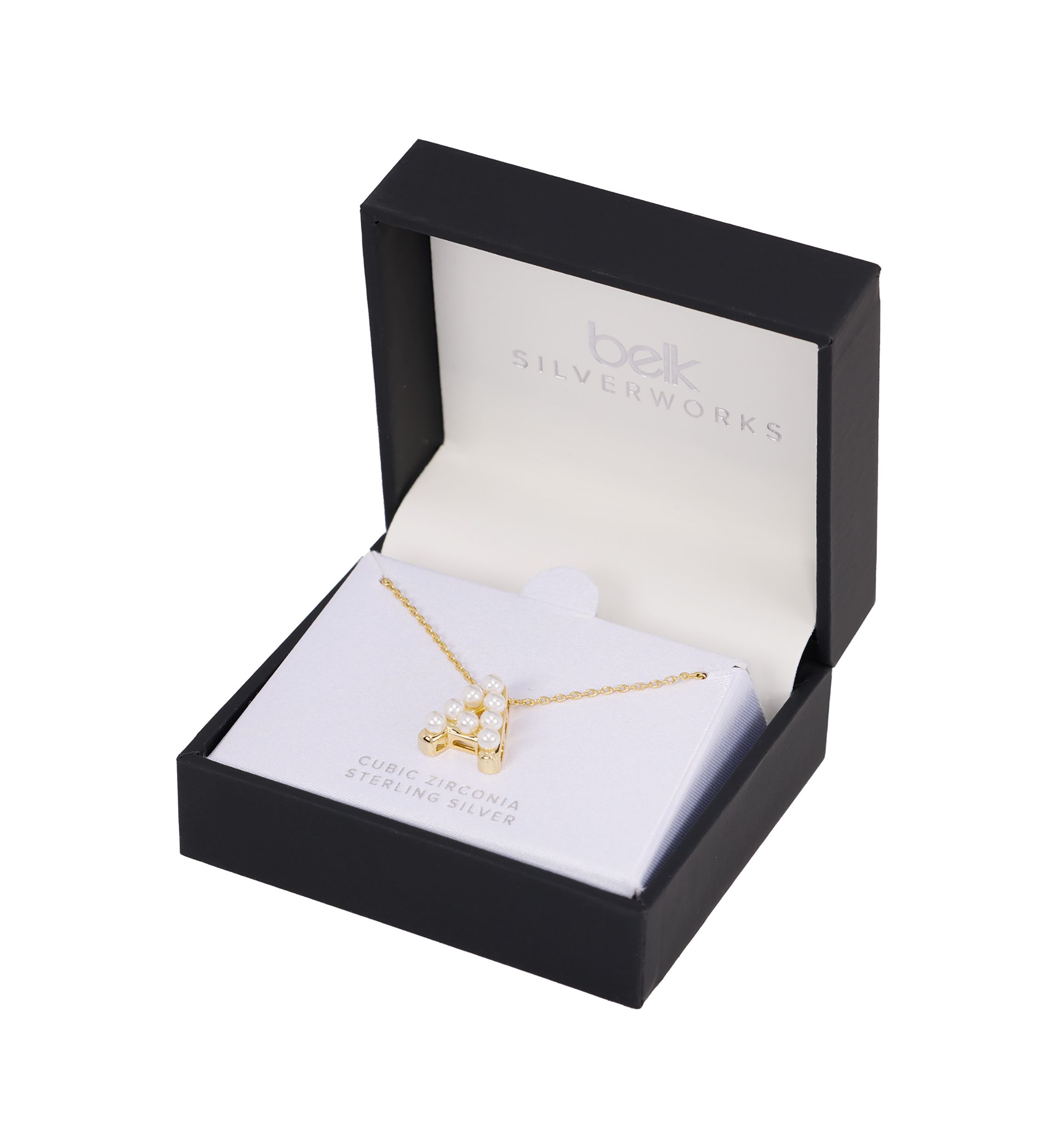 Gold Plated Pearl Initial Necklace