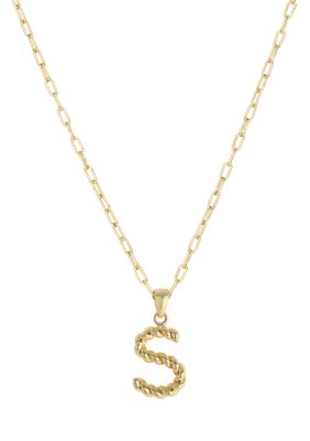 Belk Silverworks Gold Plated Initial Paperclip Chain Necklace, 18 in