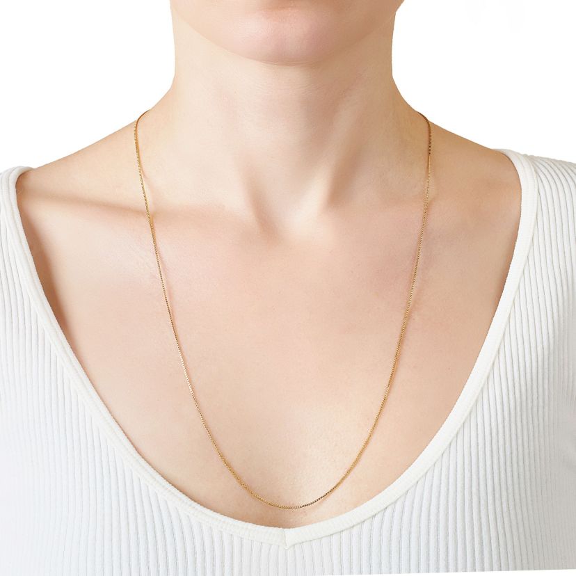Gold Plated 18IN Box Chain Necklace