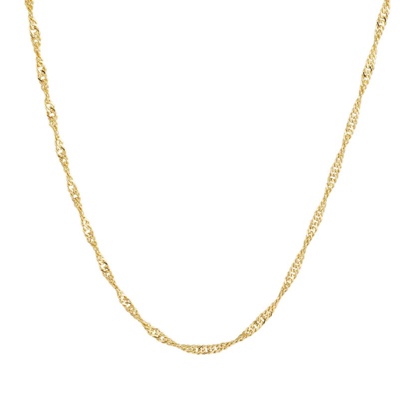Gold Plated Twist Chain Necklace, 18in., 20in. Or 24in.