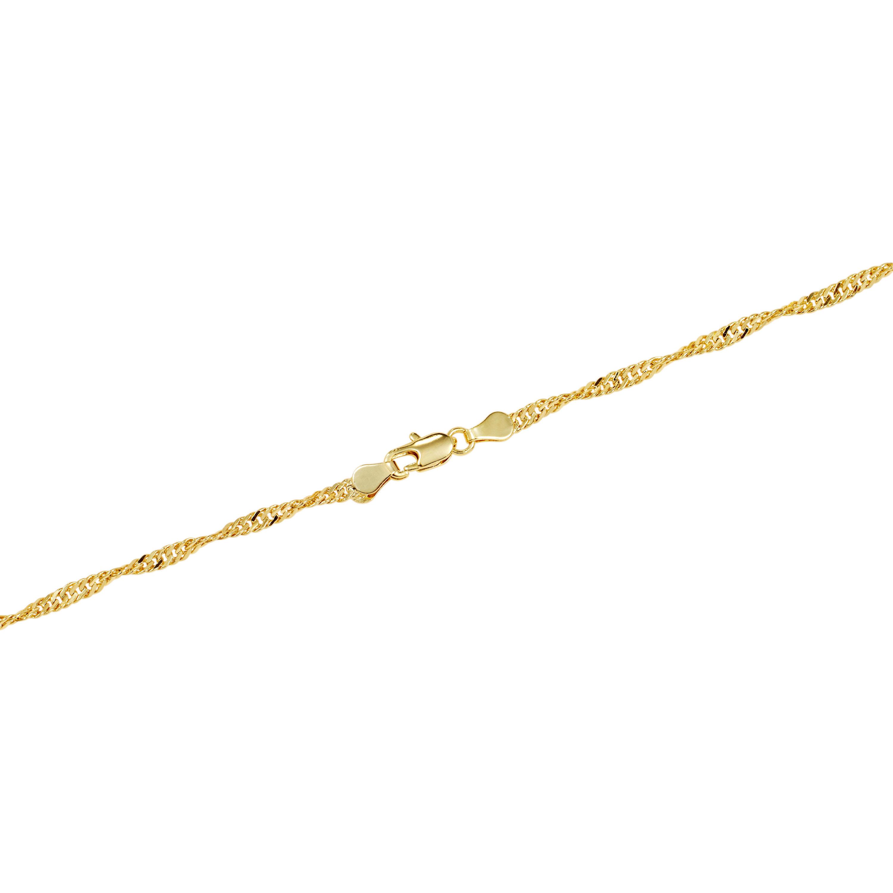 Gold Plated Twist Chain Necklace, 18in., 20in. Or 24in.