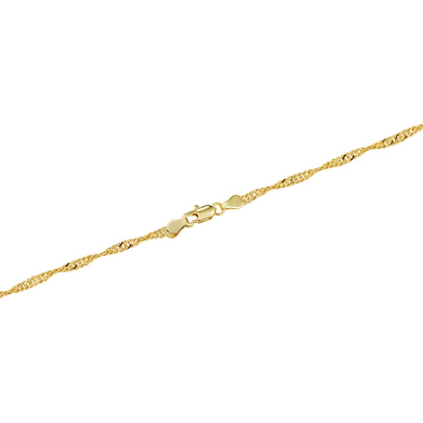 Gold Plated Twist Chain Necklace, 18in., 20in. Or 24in.