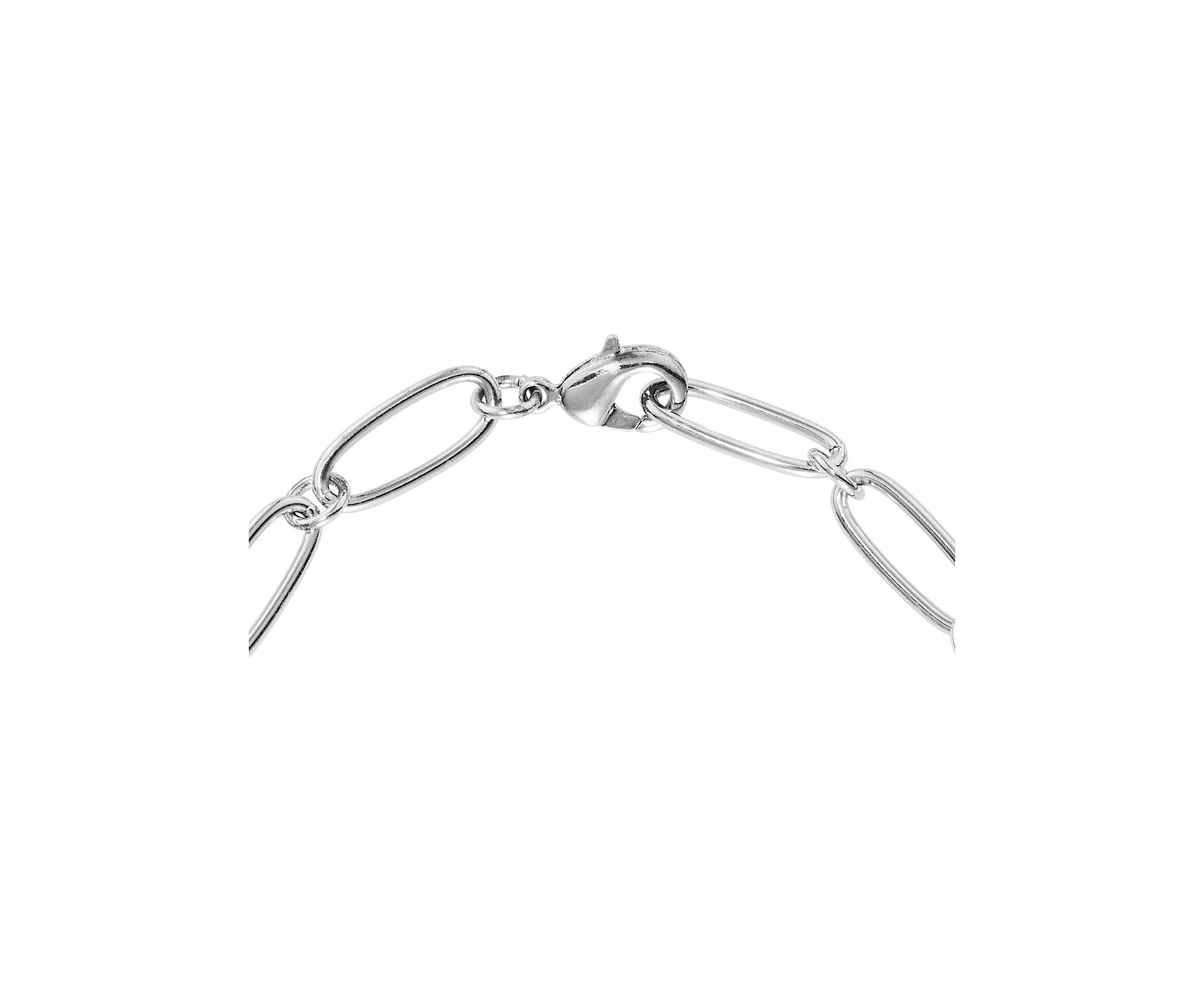 Silver Plated Large Linked Chain Bracelet