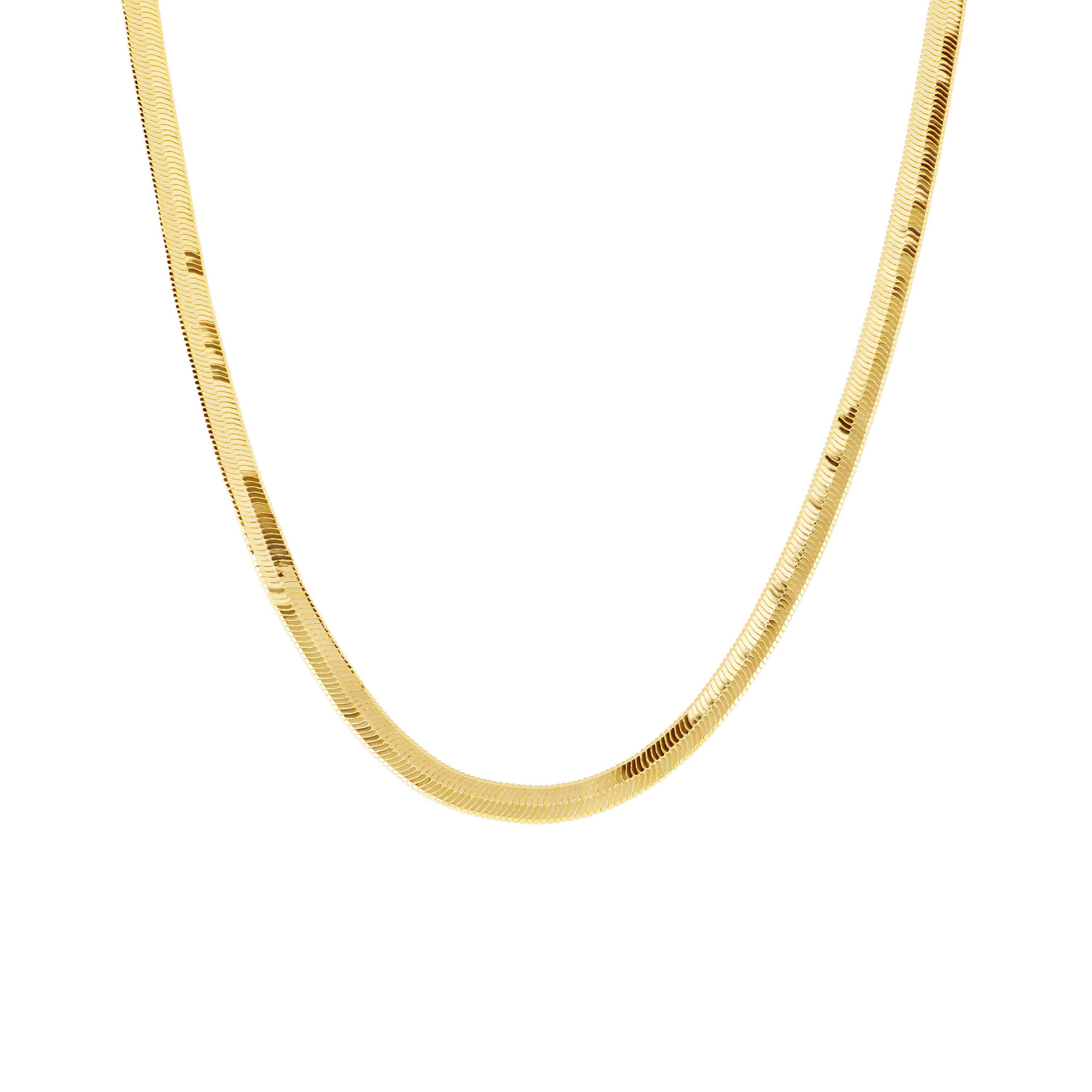 Gold Plated 16+2-in. Herringbone Chain Necklace