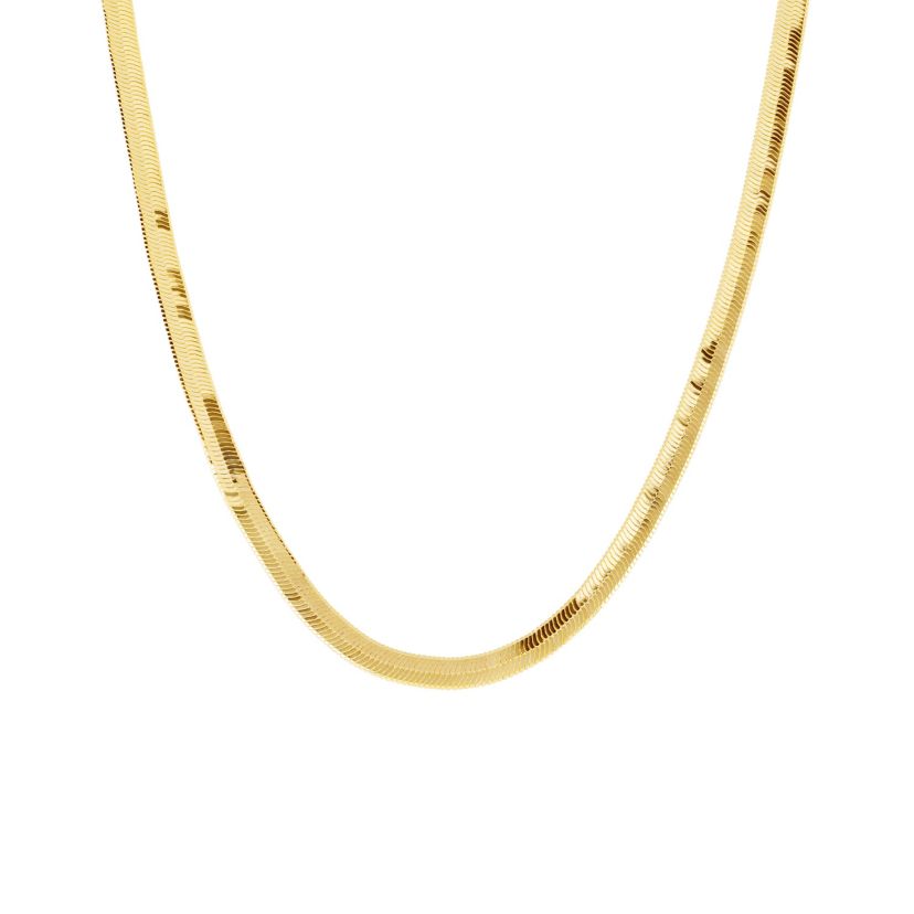 Gold Plated 16+2-in. Herringbone Chain Necklace