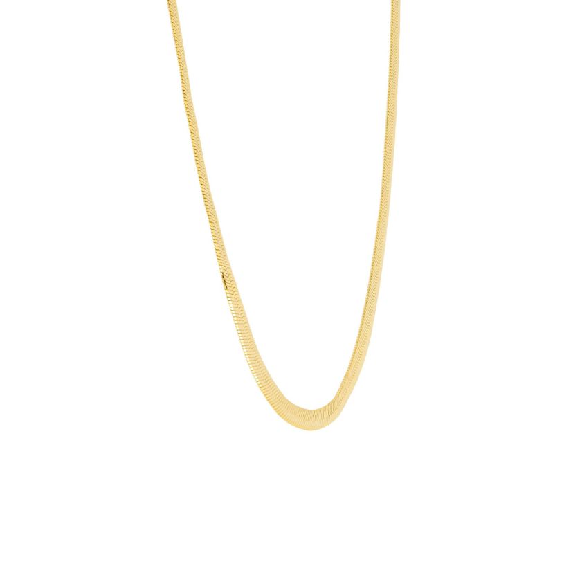 Gold Plated 16+2-in. Herringbone Chain Necklace