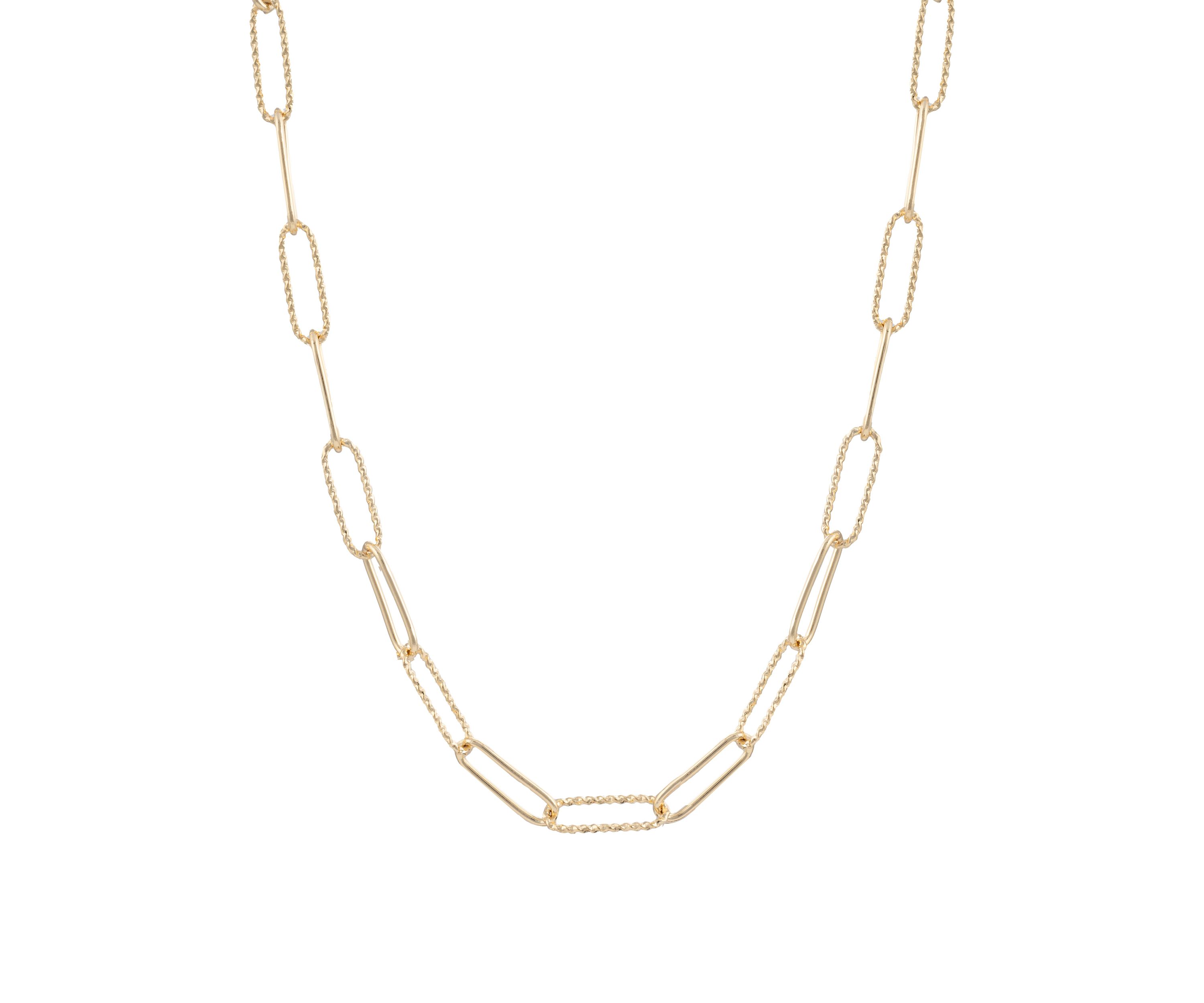 Gold-Plated 16+2" Paperclip Chain Necklace