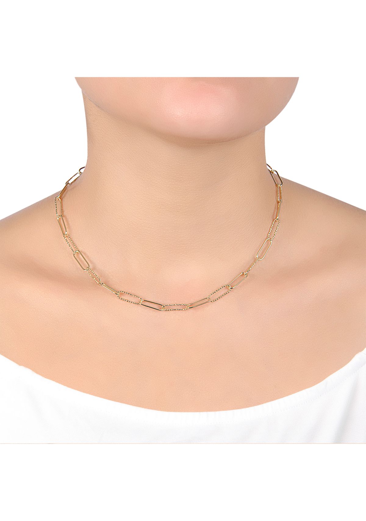 Gold-Plated 16+2" Paperclip Chain Necklace