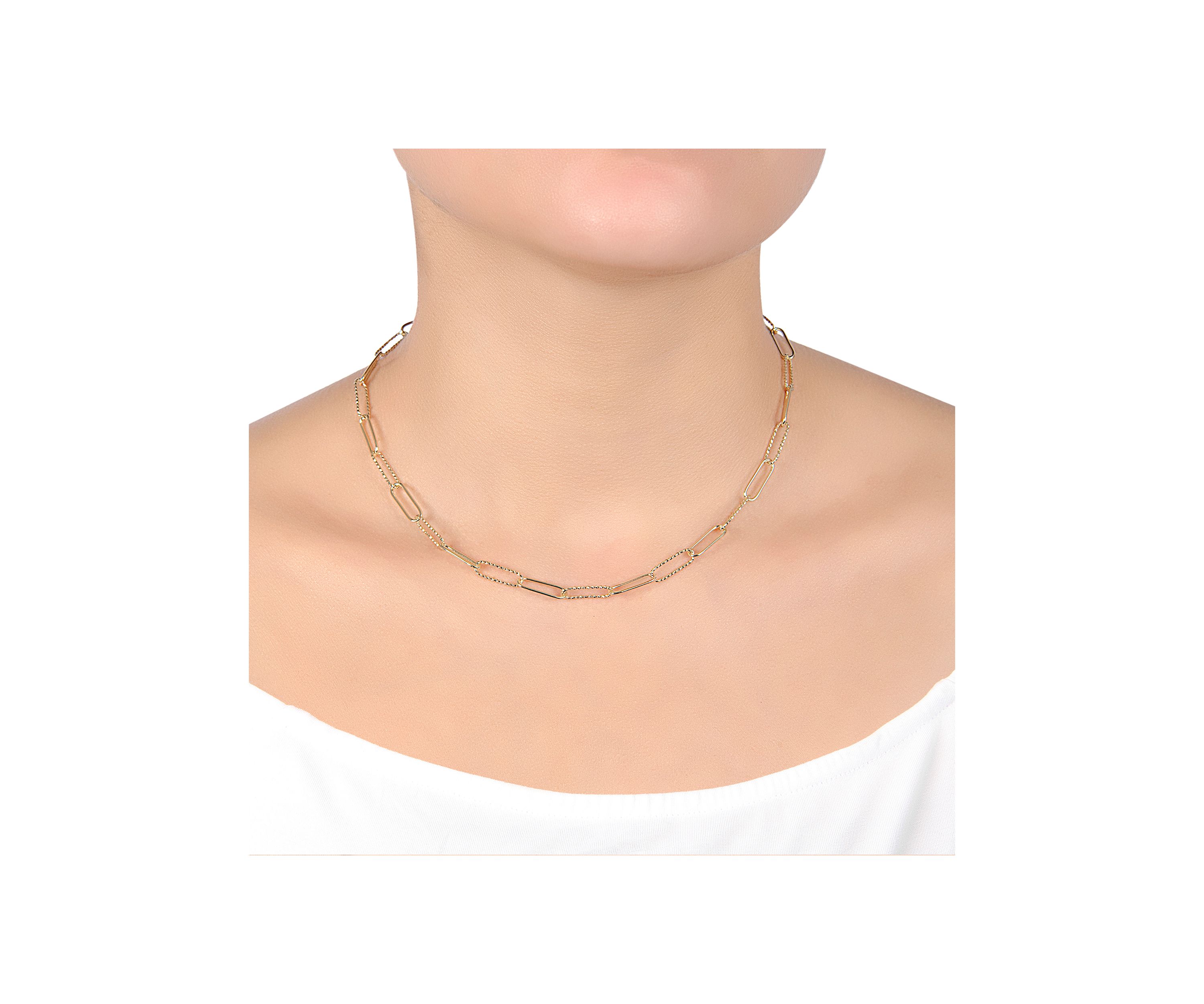 Gold-Plated 16+2" Paperclip Chain Necklace