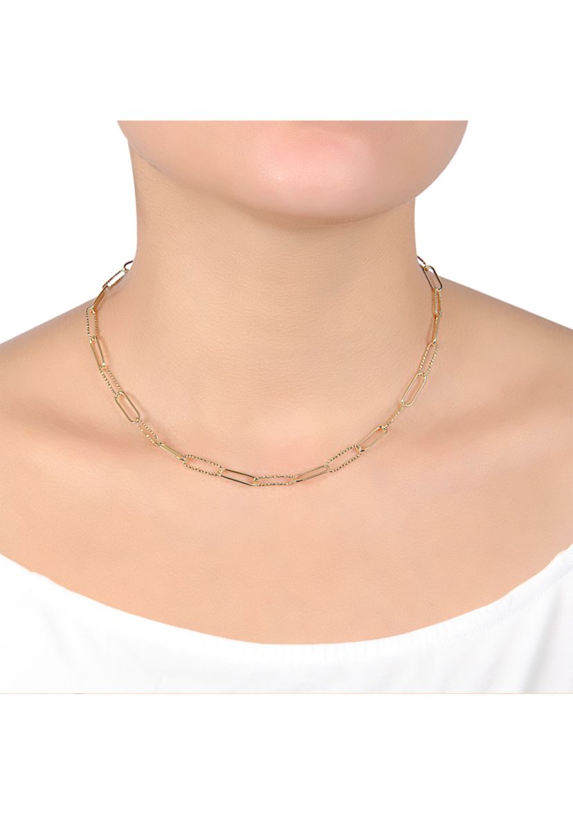 Gold-Plated 16+2" Paperclip Chain Necklace
