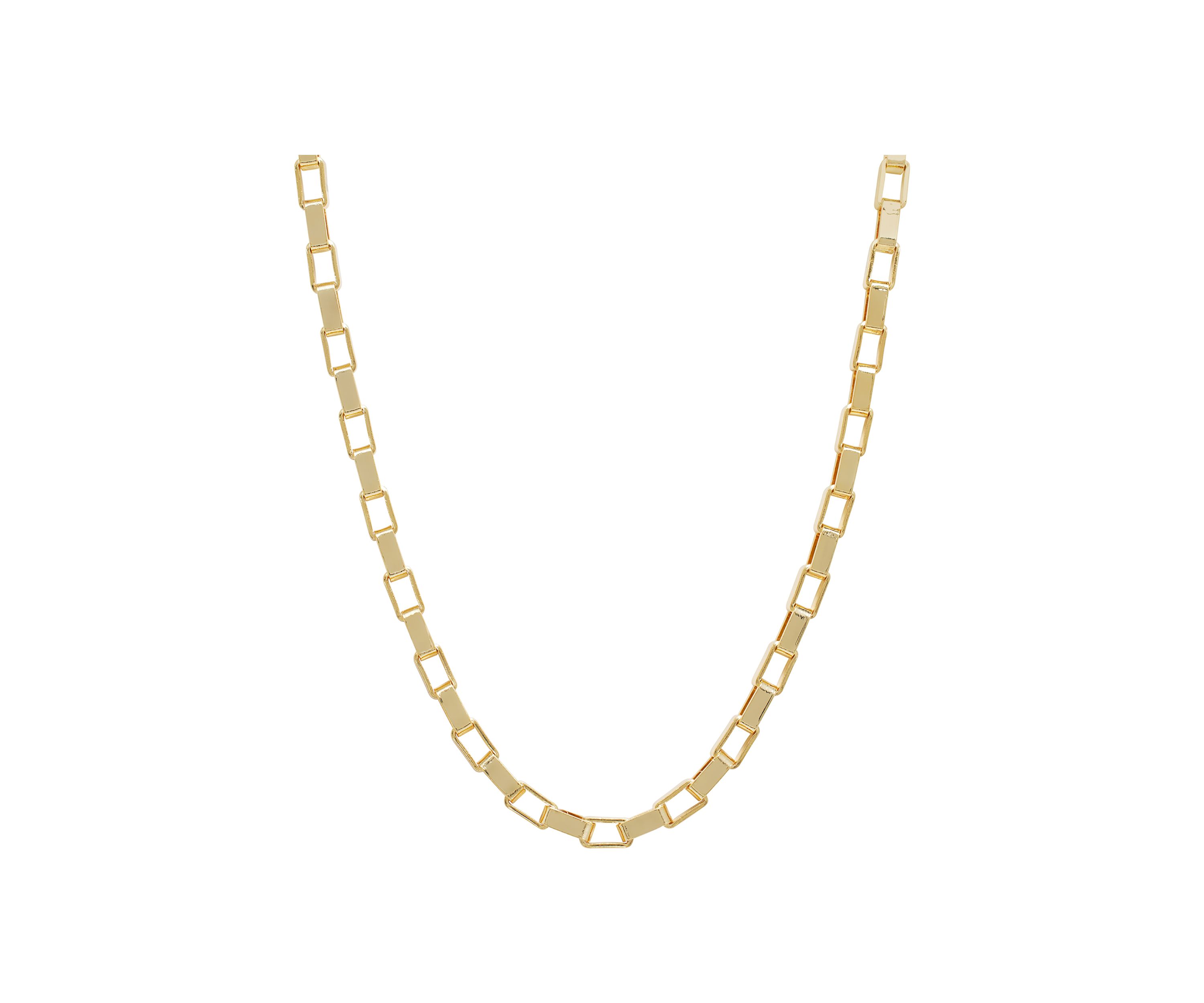 Gold Plated Box Chain Necklace