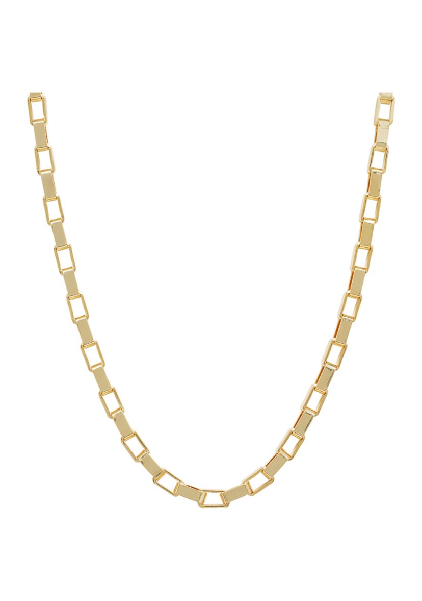 Gold Plated Box Chain Necklace