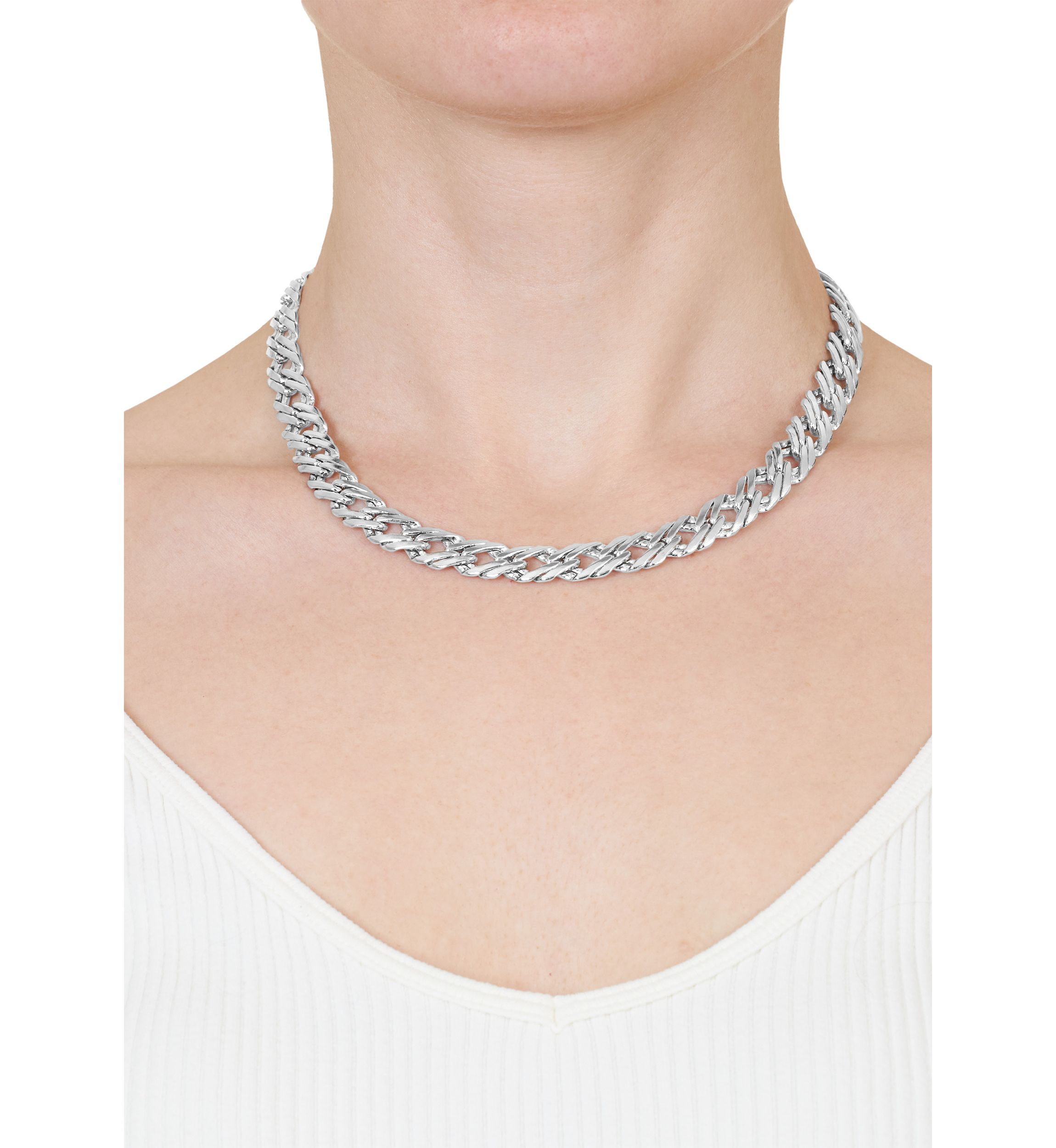 Silver Plated 16 + 2" Extender Curb Chain Necklace