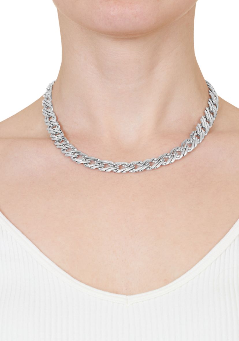 Silver Plated 16 + 2" Extender Curb Chain Necklace